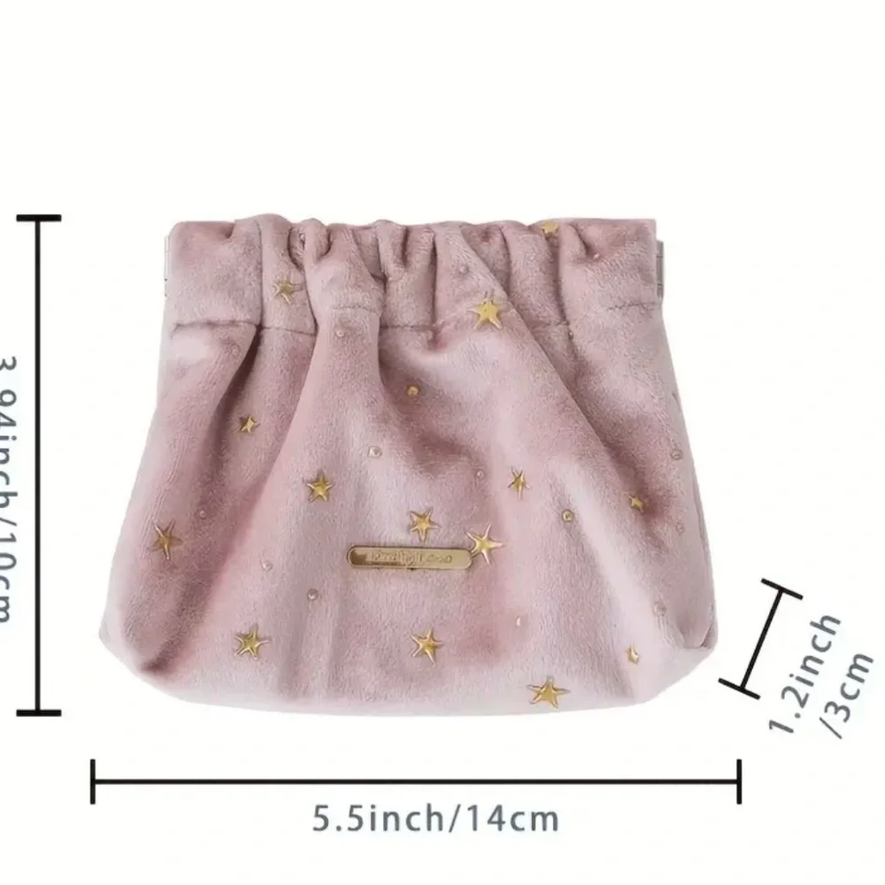 Elegant Pink Velvet Clutch with Star Accents